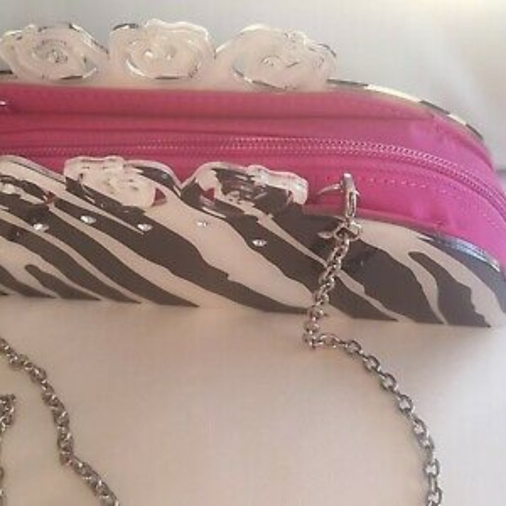Black White Zebra Lucite Mini Evening Bag - Picture 6 of 8